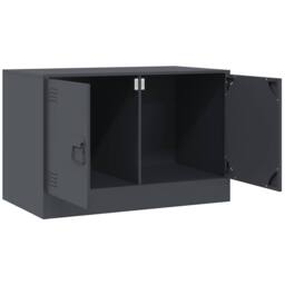 Berkfield Home TV Cabinets 2 pcs Anthracite 67x39x44 cm Steel in Dark Grey - Size: 67 x 39 x 44 cm - thumbnail 7