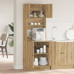 Berkfield Home Kitchen Cabinet Artisan Oak 60x50x180 cm Engineered Wood - Size: 60 x 50 x 180 cm - thumbnail 4