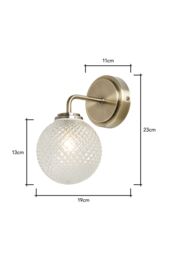 BHS Lighting Diana Antique Brass Bathroom Gallery Wall Light in Gold - thumbnail 5