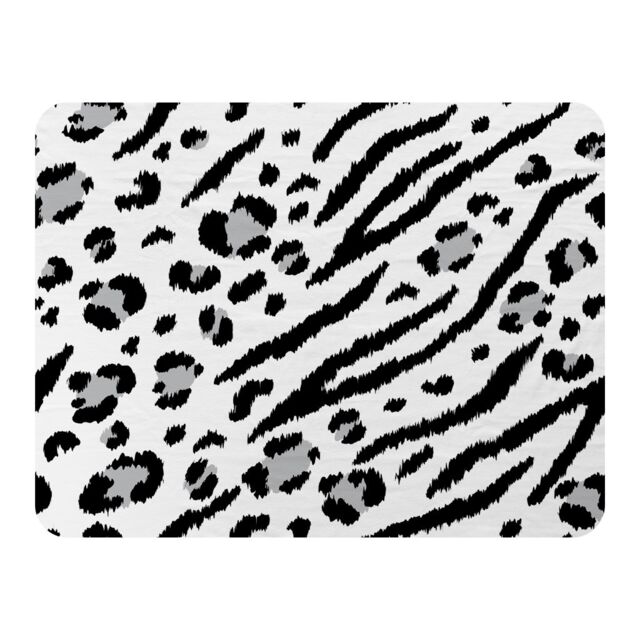 Benjamin Tate Design Zebra & Leopard Print Blanket in Natural - Size: 120 cm x 150 cm - image 1