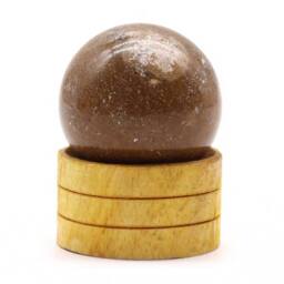 KDMD Ocean Agate 40mm Gemstone Sphere with Stand for Meditation & Display in Brown - thumbnail 4