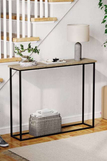 Home Discount Vida Designs Console Table With Metal Leg Multi-purpose Furniture in Light Oak - image 1
