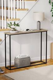 Home Discount Vida Designs Console Table With Metal Leg Multi-purpose Furniture in Light Oak - thumbnail 1