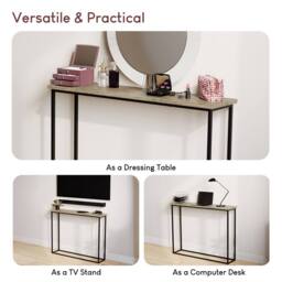 Home Discount Vida Designs Console Table With Metal Leg Multi-purpose Furniture in Light Oak - thumbnail 4