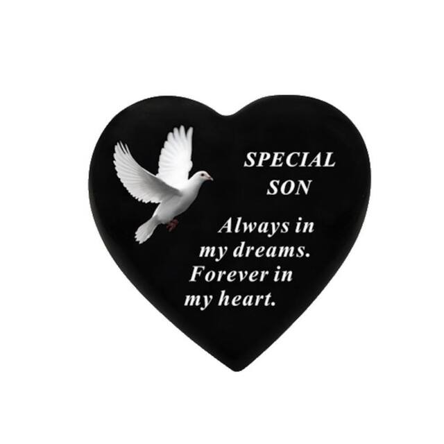 David Fischhoff Black Graveside Memorial Decal Dove Heart Ornament Plaque Son - image 1
