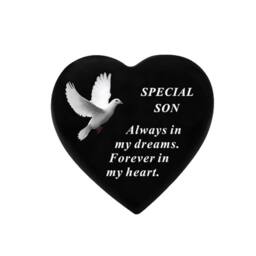 David Fischhoff Black Graveside Memorial Decal Dove Heart Ornament Plaque Son - thumbnail 1