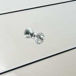 FurnitureboxUK Italian Inspired Contemporary Mirrored 3 Drawer Rectangular Bedside Table with Crystaline Shaped Handles in Silver - thumbnail 6