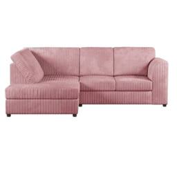 Furniture 786 Hannah Jumbo Cord Full Back 4 Seater Left Hand Facing Corner Sofa in Pink - thumbnail 2