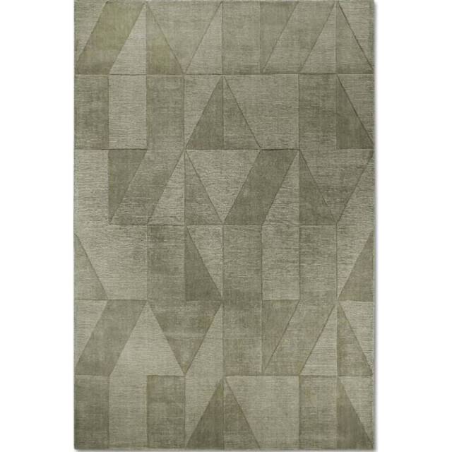 THE RUGS Villeroy & Boch 1906 Wool Rug Ursule Handwoven High Low Pile in Green - Size: 120 cm x 170 cm - image 1