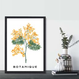 ARTZE Yellow Mimosa Plant Flower Market Spring Framed Print SIZE: A3 with Black Frame - Size: A4 - thumbnail 2