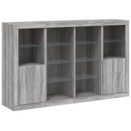 Berkfield Home Sideboards with LED Lights 3 pcs Grey Sonoma Engineered Wood - thumbnail 5