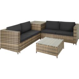 tectake Garden Furniture Set Siena in Natural - Size: 4 Person - thumbnail 1