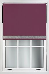 Furnished Aubergine Blackout Fabric with Silver Glitter Accent - Trimmable Roller Blind - Size: 155 cm width x 210 cm drop