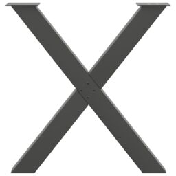 Berkfield Home Dining Table Legs X-Shaped 3 pcs Anthracite 80x(72-73) cm Steel in Black - thumbnail 5