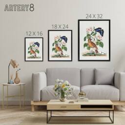 "Artery8 Spotted Flycatcher & Purple Emperor Bolton Black Framed Canvas Art in White - Size: W12"" x H16""" - thumbnail 4
