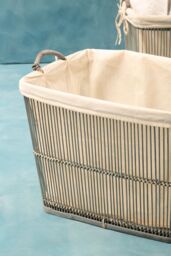 Orsina Rustic Rattan Set Of Two Washed Storage Baskets in Grey - thumbnail 4
