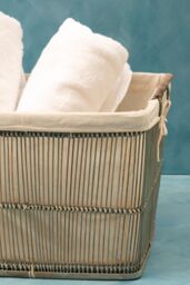 Orsina Rustic Rattan Set Of Two Washed Storage Baskets in Grey - thumbnail 5