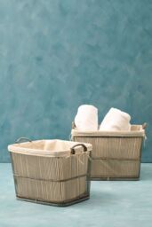 Orsina Rustic Rattan Set Of Two Washed Storage Baskets in Grey - thumbnail 6