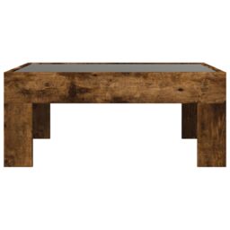 Berkfield Home Coffee Table with Infinity LED Smoked Oak 70x50x30 cm in Brown - Size: 70 x 50 x 30 cm - thumbnail 6