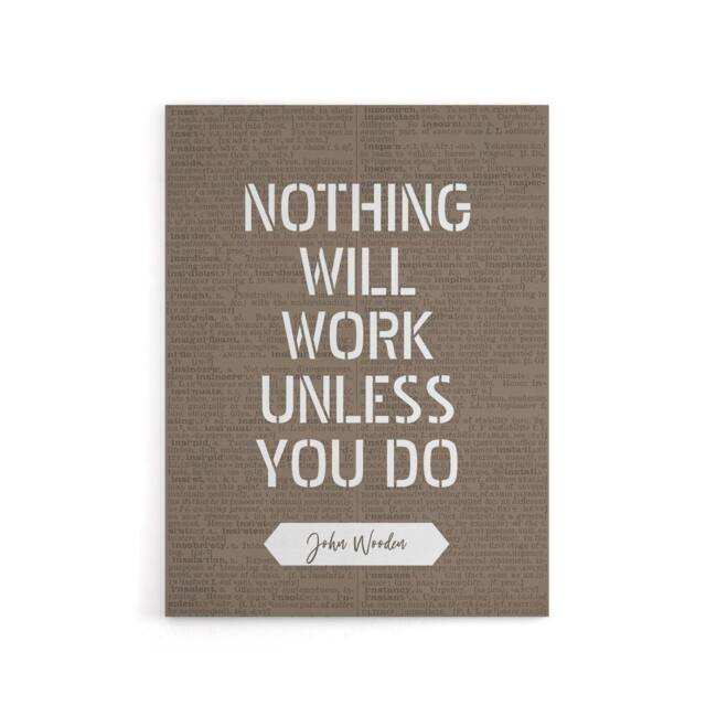 "Artery8 Basketball Quote John Wooden Nothing Works Canvas Wall Art Print in Brown - Size: W18"" x H24""" - image 1