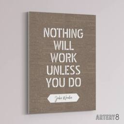 "Artery8 Basketball Quote John Wooden Nothing Works Canvas Wall Art Print in Brown - Size: W18"" x H24""" - thumbnail 2