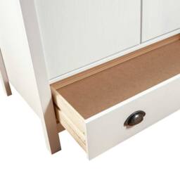 Berkfield Home Modern 2-Door Wardrobe Hill White 89x50x170 cm Solid Pine Wood - Size: 89 x 50 x 170 cm - thumbnail 7