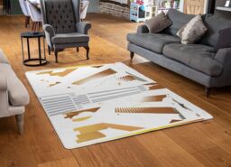 Benjamin Tate Design Art Deco Skyscraper Designer Rug in Natural - Size: Large - thumbnail 2