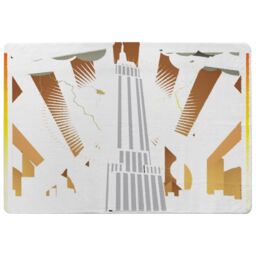 Benjamin Tate Design Art Deco Skyscraper Designer Rug in Natural - Size: Large - thumbnail 1