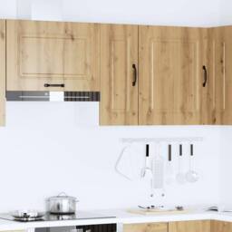 Berkfield Home Kitchen Wall Cabinet Kalmar Artisan Oak Engineered Wood in Brown - thumbnail 3