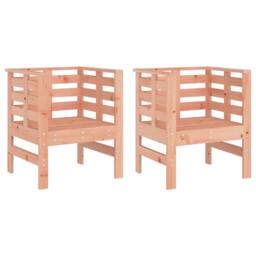 Berkfield Home Beautiful Garden Chairs 2 pcs 61.5x53x71 cm Solid Wood Douglas in Light Tan - thumbnail 3