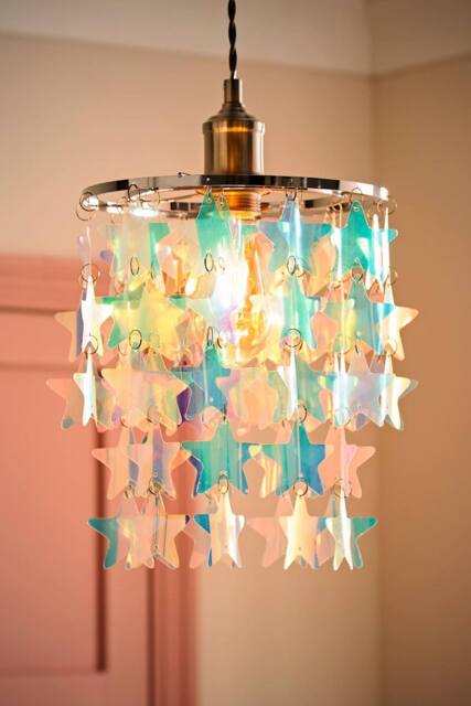 ValueLights Orla Irridescent 2 Tier Star Easy Fit Ceiling Lamp Shade & Bulb - Size: 9 inches - image 1