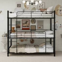 STILVORA Bed Frame 3ft Single metal frame in Black - Size: Junior - thumbnail 2