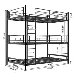 STILVORA Bed Frame 3ft Single metal frame in Black - Size: Junior - thumbnail 4