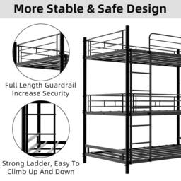 STILVORA Bed Frame 3ft Single metal frame in Black - Size: Junior - thumbnail 7