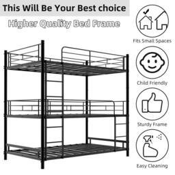 STILVORA Bed Frame 3ft Single metal frame in Black - Size: Junior - thumbnail 9