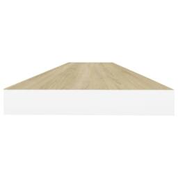 Berkfield Home Durable Floating Wall Shelves 2 pcs Oak & White 90x23.5x3.8 cm MDF in Natural - thumbnail 6