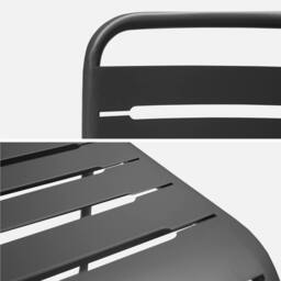 sweeek 6-seater Metal Garden Table Set With 6 Chairs in Grey - thumbnail 6