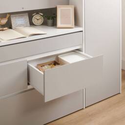 Flair Bailey Kids Cabin Bed with Pull Out Desk, Wardrobe & Storage Shelves in White - Size: Single - thumbnail 7