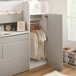 Flair Bailey Kids Cabin Bed with Pull Out Desk, Wardrobe & Storage Shelves in White - Size: Single - thumbnail 5