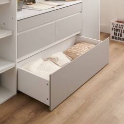 Flair Bailey Kids Cabin Bed with Pull Out Desk, Wardrobe & Storage Shelves in White - Size: Single - thumbnail 6