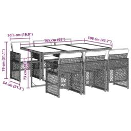 Berkfield Home 7 Piece Garden Dining Set with Cushions Black Poly Rattan - thumbnail 9
