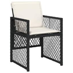Berkfield Home 7 Piece Garden Dining Set with Cushions Black Poly Rattan - thumbnail 4
