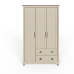 GFW Lancaster 3 Door 2 Drawer Wardrobe in Cream - thumbnail 3