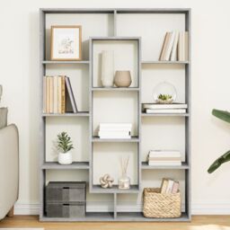 Berkfield Home Book Cabinet Concrete Grey 102x29x143 cm Engineered Wood - Size: 102 x 29 x 143 cm - thumbnail 1