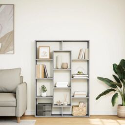 Berkfield Home Book Cabinet Concrete Grey 102x29x143 cm Engineered Wood - Size: 102 x 29 x 143 cm - thumbnail 3