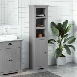 Berkfield Home Bathroom Cabinet BODO Grey 44x30x160 cm - Size: 44 x 30 x 160 cm - thumbnail 3