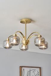 BHS Lighting Lyna Flush Ceiling Light in Gold - thumbnail 4