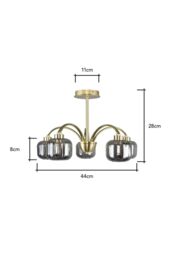 BHS Lighting Lyna Flush Ceiling Light in Gold - thumbnail 5