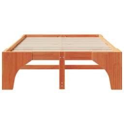Berkfield Home Stylish Floor Bed Frame with Storage Brown 135 x 190 cm Pine wood - thumbnail 5