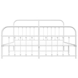 Berkfield Home Metal Bed Frame with Headboard & Footboard White 183x213 cm - thumbnail 6